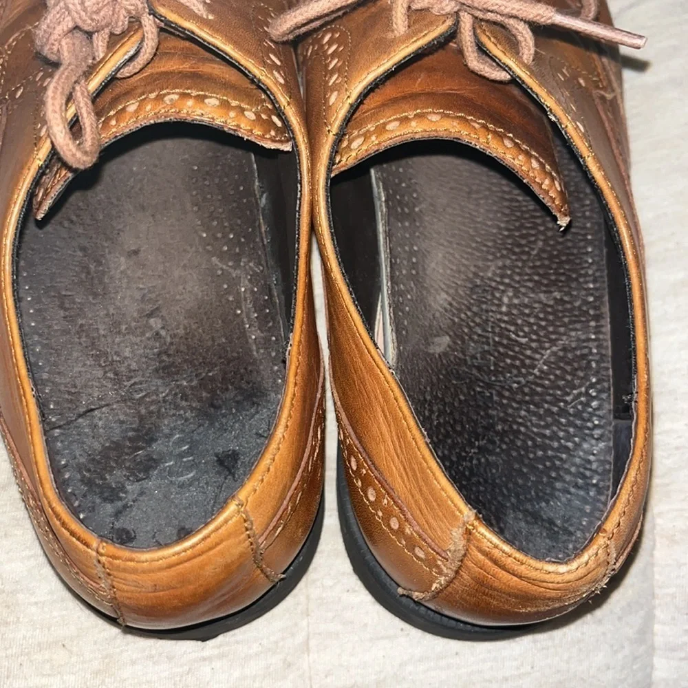 COLE HAAN Men Collen Wing Tip II British Tan Brown Oxford C12489 SZ 9.5 m